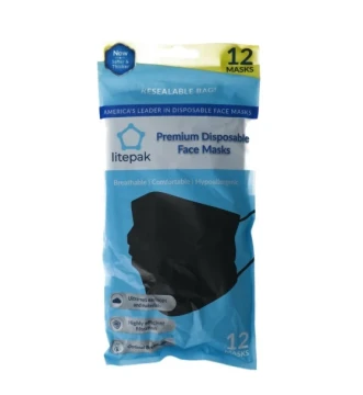 12 PACK BLACK MASK