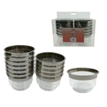 12 PK DESSERT CUP SILVER RIM 4 OZ