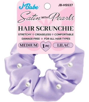 LILAC SATIN PEARL SCRUNCHIE