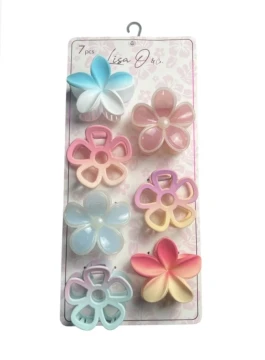 FLORAL HAIR CLIPS 7 COUNT