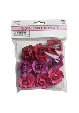FLORAL EMBELLISHMENTS 9 PC
