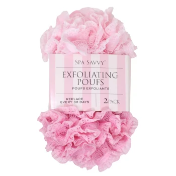 SPA SAVVY EXFOLIATING POUFS 2 PACK