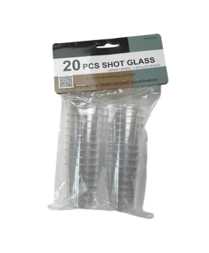 CLEAR SHOT GLASS 20 PACK 1.18 FL OZ