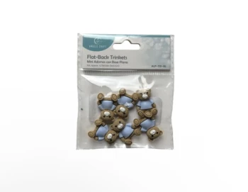 BLUE BEAR FLAT BACK TRINKETS 6 COUNT