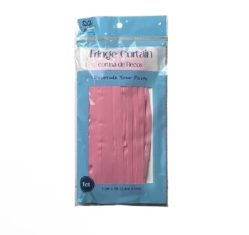 PINK FRINGE CURTAIN 7.9 X 3 FT