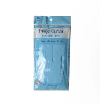 LIGHT BLUE FRINGE CURTAIN 7.9 X 3 FT