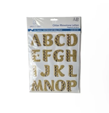 GOLD GLITTER RHINESTONE LETTERS 39 COUNT