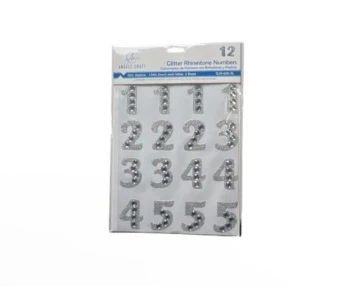 SILVER GLITTER RHINESTONE NUMBERS