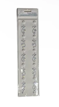 WHITE FLORAL STONE STICKERS