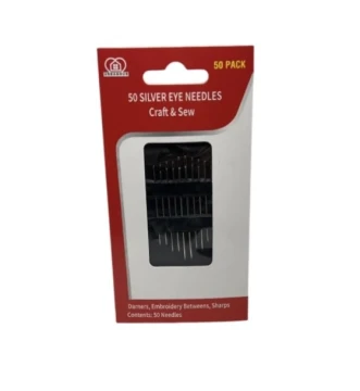 SILVER EYE NEEDLES CRAFT AND SEW 50 PACK