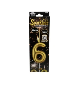 #6 SPARKLEEZ BIRTHDAY CANDLE
