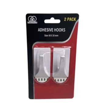 ADHESIVE HOOKS 2 PACK 60 X 35 MM