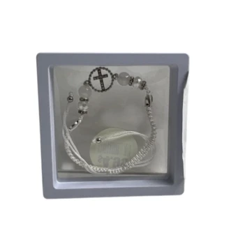 WHITE EVIL EYE BRACELET