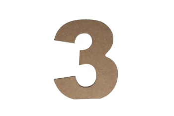 3 WOODEN NUMBER