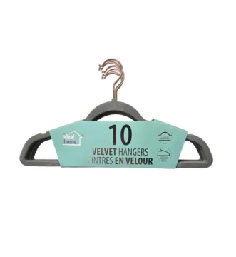 GREY VELVET HANGERS 10 PACK