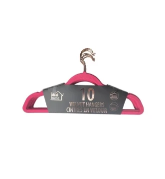 HOT PINK VELVET HANGERS 10 PACK