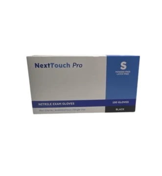 NEXT TOUCH PRO NITRILE EXAM GLOVES SMALL 100 PACK BLACK