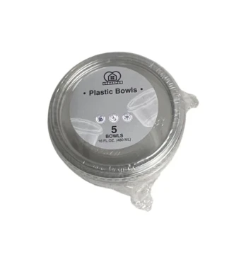 PLASTIC BOWLS 5 PACK 16 FL OZ
