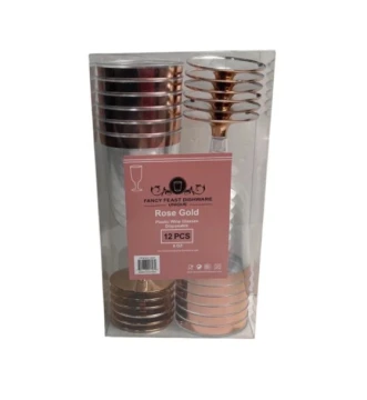 ROSE GOLD WINE GLASSES 12 PCS 6 OZ