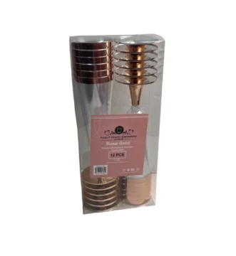 ROSE GOLD CHAMPAGNE GLASSES 12 PCS 5 OZ