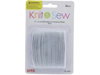 SELF ADHESIVE FASTENER STRIP-WHITE 12PC  XXX