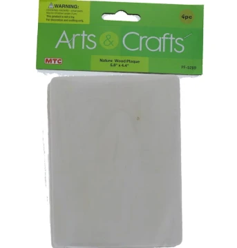 NATURE WOOD PLAQUE 5.8 X 4.4 INCH 4 COUNT