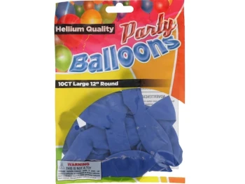 Royal Blue 12 In Large Latex Party Balloons 5 Count