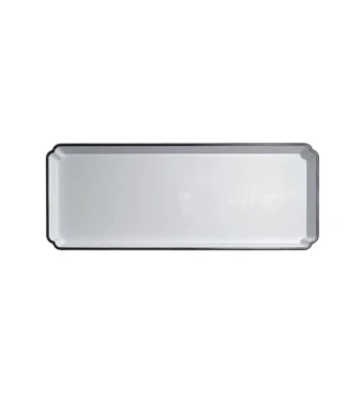 WHITE TRAY BLACK RIM 38 X 15 CM