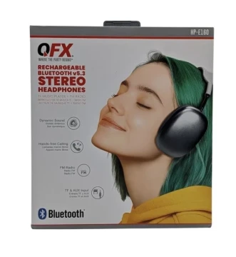 BLACK QFX RECHARGABLE BLUETOOTH HEADPHONES