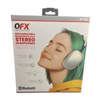 WHITE QFX RECHARGABLE BLUETOOTH HEADPHONES