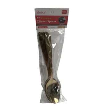7 INCH GOLDEN DINNER SPOON 6 PCS