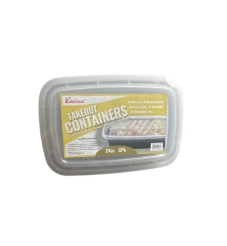 TAKEOUT CONTAINERS 6 PACK 24 OZ