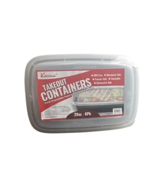 TAKEOUT CONTAINERS 6 PACK 28 OZ