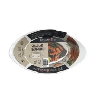 OPAL GLASS OVAL BAKING DISH 8.5 INCH