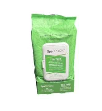 SPAFUSION TEA TREE MAKEUP REMOVER WIPES 60 COUNT