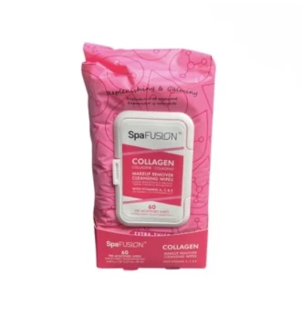 SPAFUSION COLLAGEN MAKEUP REMOVER WIPES 60 COUNT