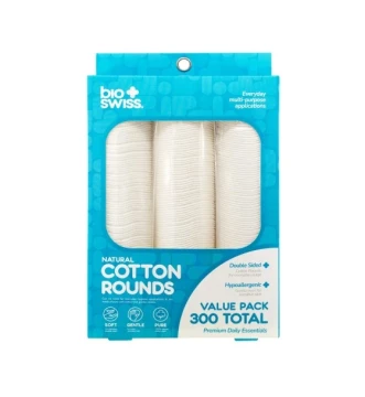 BIO SWISS NATURAL COTTON ROUNDS 300 PACK