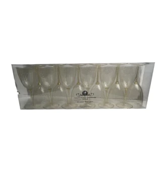 FANCY FEAST DISHWARE GOLD 12 COUNT WINE GLASS 7 OZ