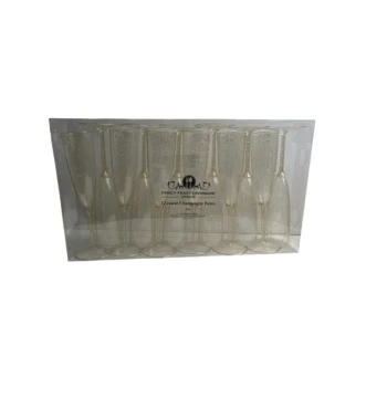FANCY FEAST DISHWARE GOLD 12 COUNT CHAMPAGNE FLUTES 5 OZ
