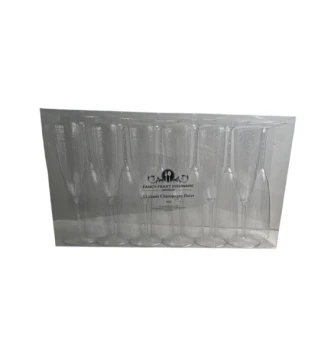 FANCY FEAST DISHWARE CLEAR 12 COUNT CHAMPAGNE FLUTES 5 OZ