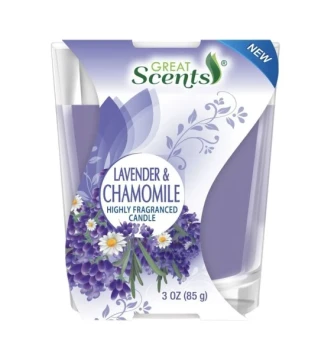 GREAT SCENTS LAVENDER AND CHAMOMILE HIGHLY FRAGRANCED CANDLE