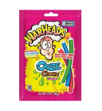WARHEADS OOZE CHEWZ ROPES 3 OZ