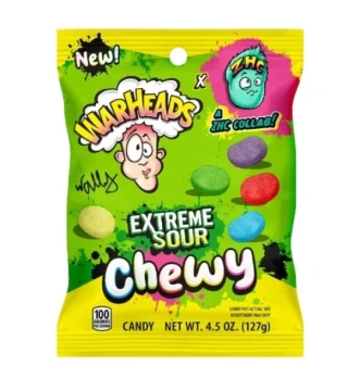 WARHEADS EXTREME SOUR CHEWY 4.5 OZ