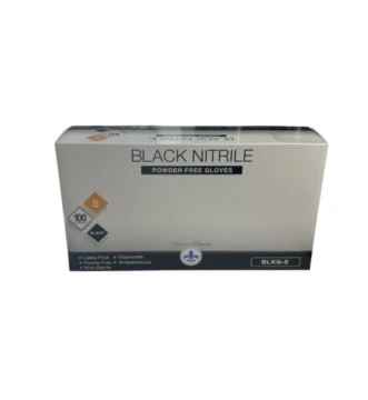 BLACK NITRILE POWDER FREE GLOVES SMALL