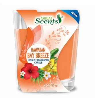 GREAT SCENTS HAWAIIAN BAY BREZZE HIGHLY FRAGRANCED CANDLE