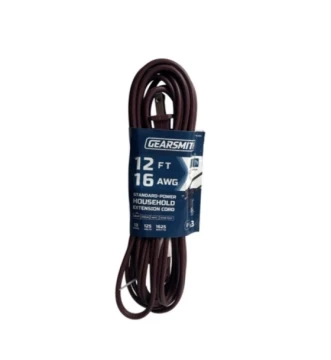 GEARSMITH 12 FT 16 AWG STANDARD POWER HOUSEHOLD EXTENSION CORD
