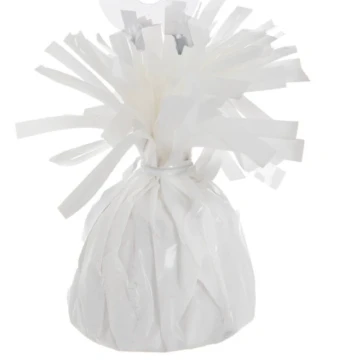 WHITE FOIL BALLOON WEIGHT 6 OZ 5 INCH