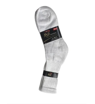 ASH SPORT SERIES EVERYDAY WHITE SOCKS SIZE 10-13 3 PACK