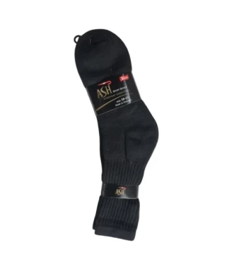 ASH SPORT SERIES EVERYDAY BLACK SOCKS SIZE 10-13 3 PACK