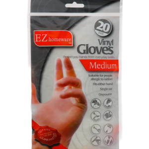 MEDIUM VINYL GLOVES 20 PACK  